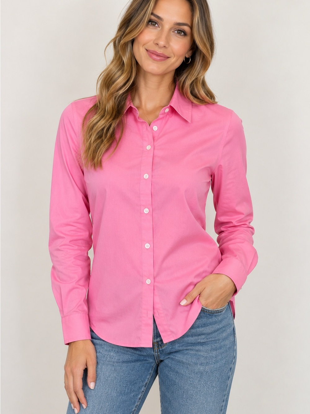 Talbots Petites Pink Wrinkle Resistant Button Down Shirt P